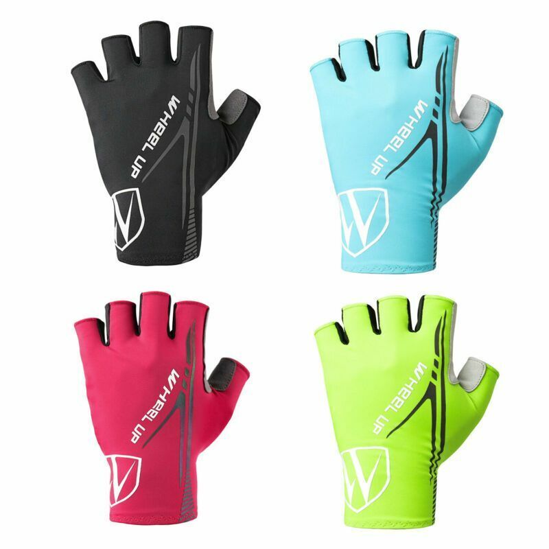 Unisex Cycling Gloves Wheel Up Bike Gel Half Finger Wears Finger Outdoor Sport