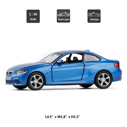 1/36 BMW M2 Model Car Metal Diecast Toy Vehicle Toys for Boys Kids Gifts Blue
