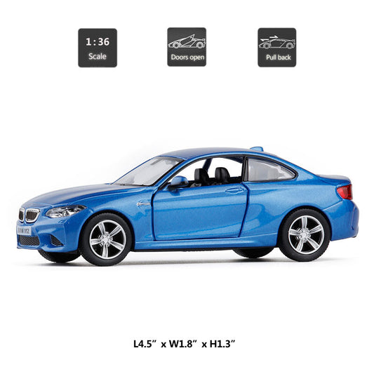 1/36 BMW M2 Model Car Metal Diecast Toy Vehicle Toys for Boys Kids Gifts Blue
