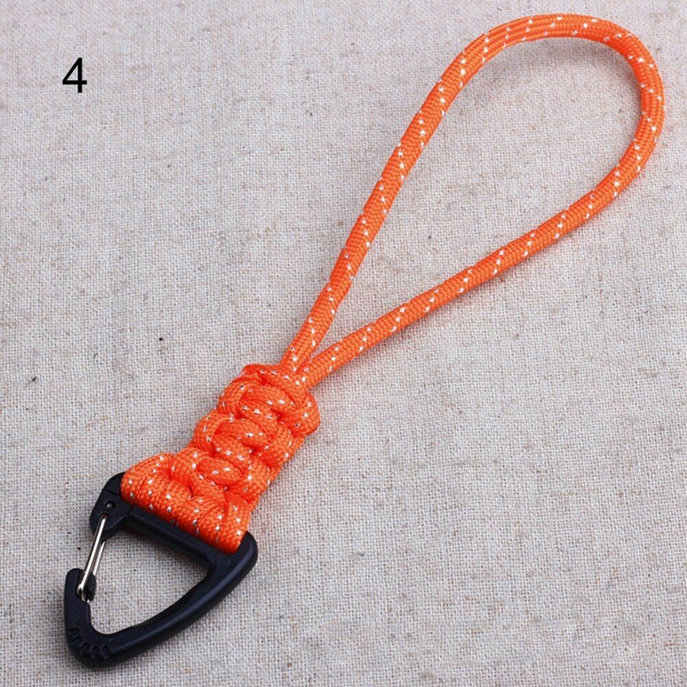 46CM 1 PC Paracord Keychain Lanyard Metal Triangle Buckle Outdoor Cord Carabiner
