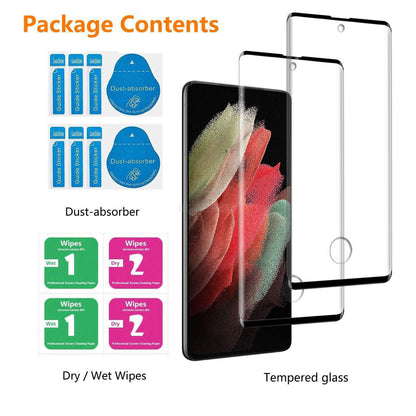 For Samsung Galaxy S21 Plus/Ultra 5G Hard Belt Clip Case Cover Tempered Glass