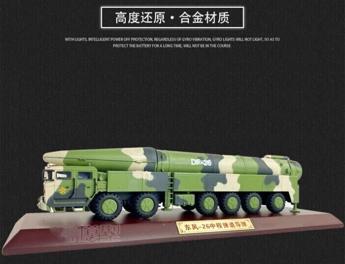 1:55 34CM DF-26 Medium-range Ballistic Missile Launcher Truck Diecast Model