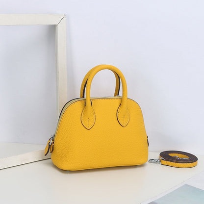 Shell Bag Messenger Purse Cow Leather Simple Shoulder Bag Handbag Small Pouch