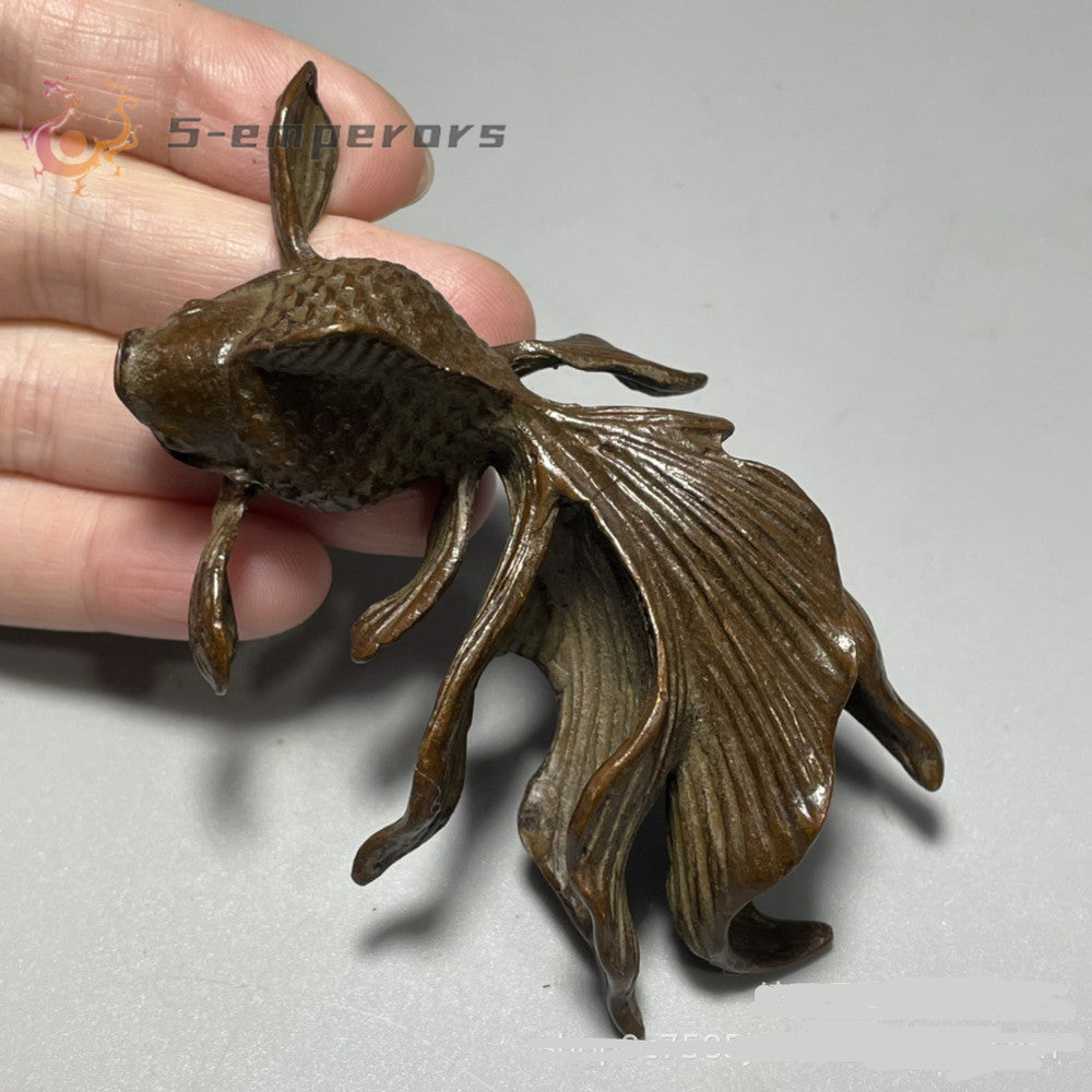 Fortune collection Fish Mascot Zhaocai Tea Pet Pen stand Ornaments statue decor