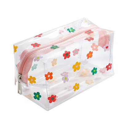 Transparent Cosmetic Bag Large Portable New Print Pencil Case Makeup Storage Bag
