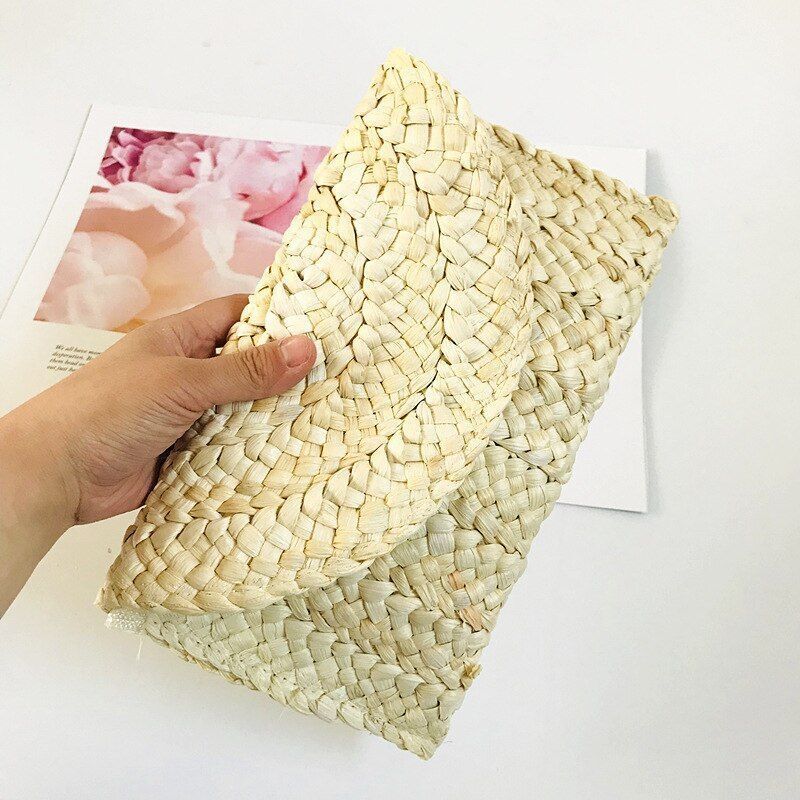 Woven Bag Clutch Bag Large-clip Handmade Bag Mobile Phone Coin Purse 27*16*2CM