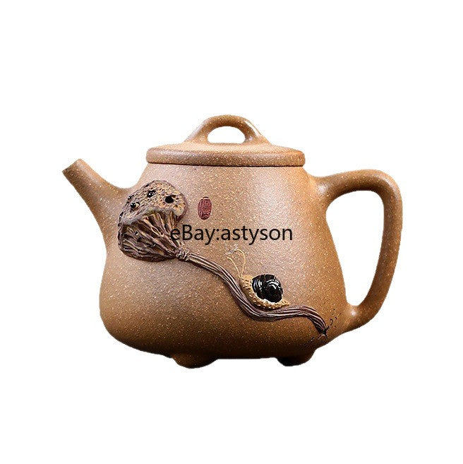 Original Ore Real Yixing Zisha Old Duan Clay Tea Pot Lotus Root Relief Shipiao