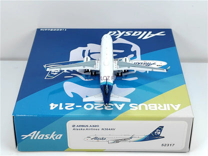 PandaModel Alaska Airlines for Airbus A320 N364VA 1:400 Aircraft Pre-built Model