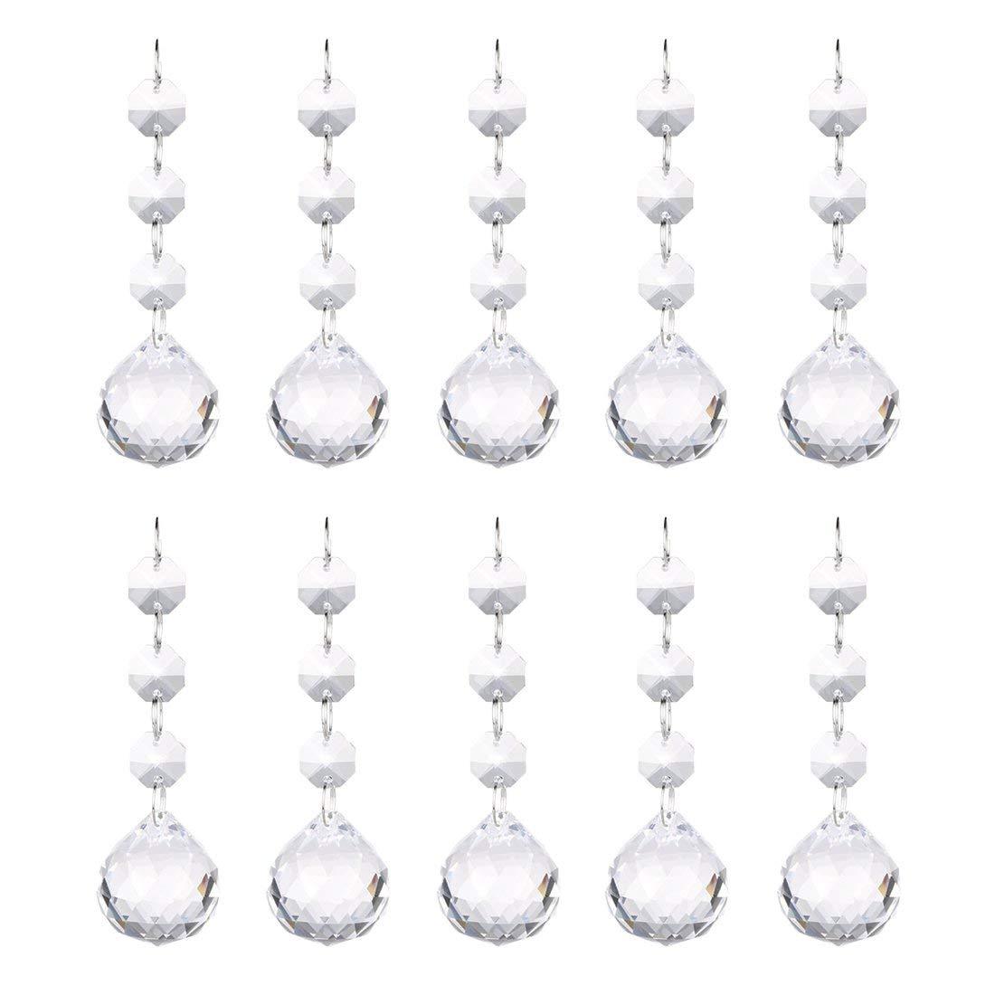 10 Clear Crystal Ball Pendant Chandelier Prisms Hanging Drops Light Replacement