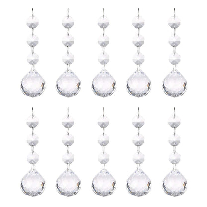 10 Clear Crystal Ball Pendant Chandelier Prisms Hanging Drops Light Replacement