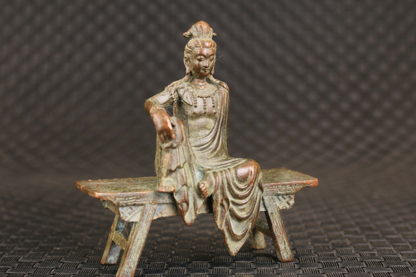 Blessing Chinese bronze handmade kwan-yin statue collection fengshui netsuke