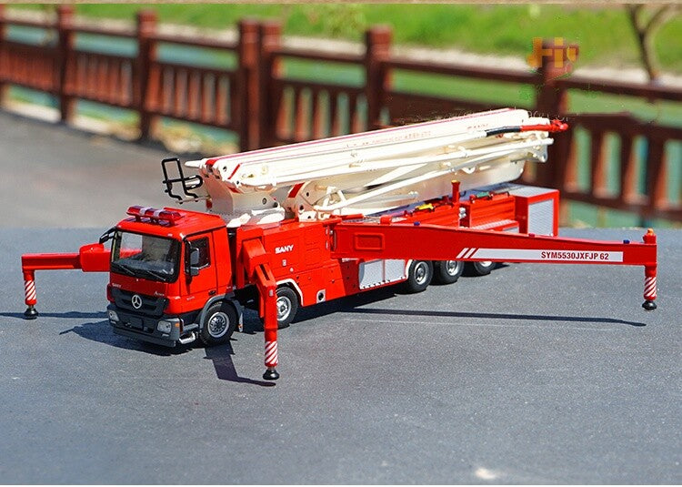 1:50 SANY 62M Water Tower Fire Truck Recue Vehicles Diecast Model Collection