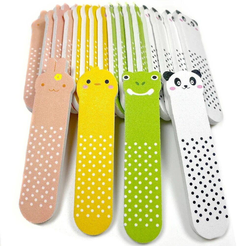 Nail Buffer Sanding Files 50Pcs Mini Sandpaper Animals DIY Finger Tip Salon Tool