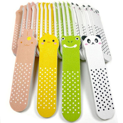 Nail Buffer Sanding Files 50Pcs Mini Sandpaper Animals DIY Finger Tip Salon Tool