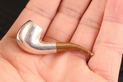 useful solid silver Handmade slippy smoking tool pipe can be used