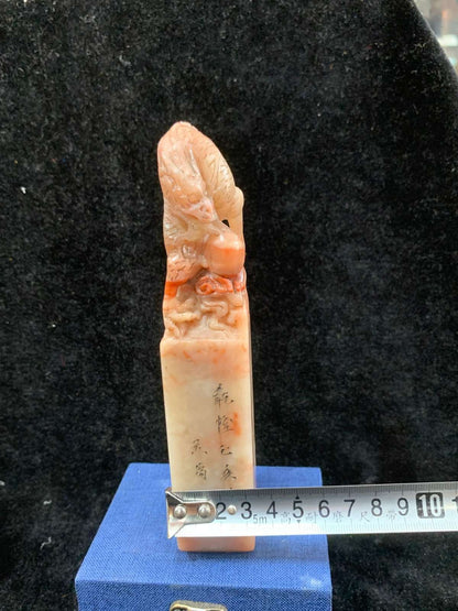 Chinese Natural Shoushan Stone Hand-carved Exquisite Dragon Seal 31112