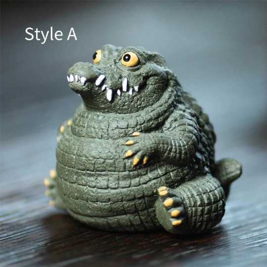 Purple Clay Teapet Cute Crocodile Tea Animal Tea Table Decoration Tea Accessorie