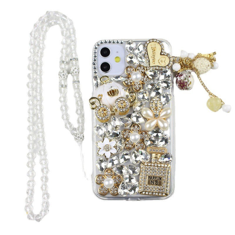 Bling Diamond Pumpkin Carriage Phone Case for iPhone 16 /15//14/13/12/11/X/Xs/XR