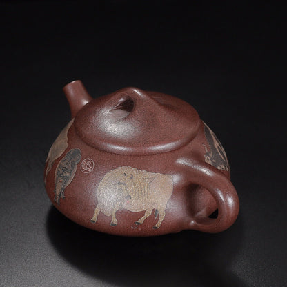 Chinese Yixing Zisha Clay Handmade Exquisite Teapot （五牛石瓢 底款：高永伟）