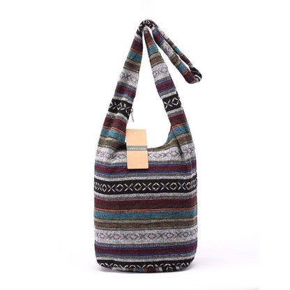 Shoulder Bag Bohemian Style Crossbody Purse Retro 36*34CM Brown Grey Red Purple