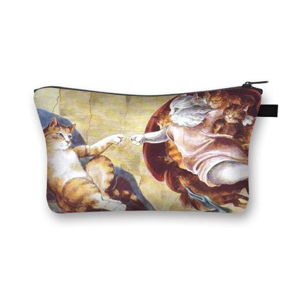 Cute Cat Print Cosmetic Traveling Makeup Bags Cosmetic Storage Purses 5*20*10 CM