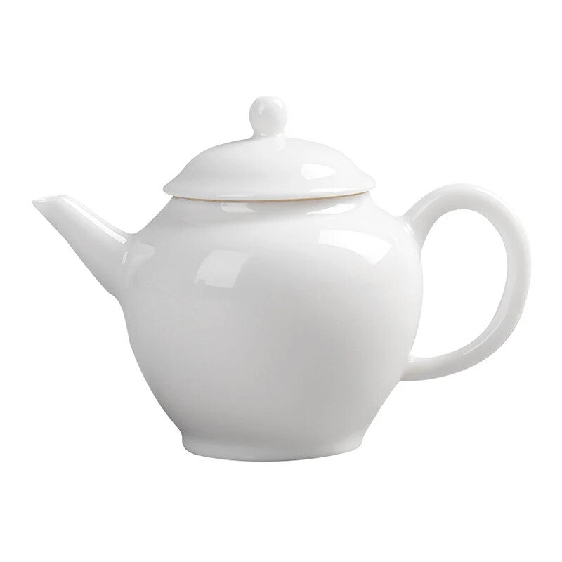 White Porcelain Teapot Household Jade Porcelain Teapot Ceramic Kung Fu Tea Set