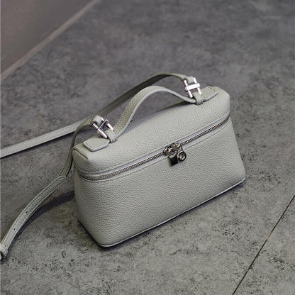 Small Mini Real Leather Box Tote Handbag Purse Crossbody Shoulder Bag Clutch