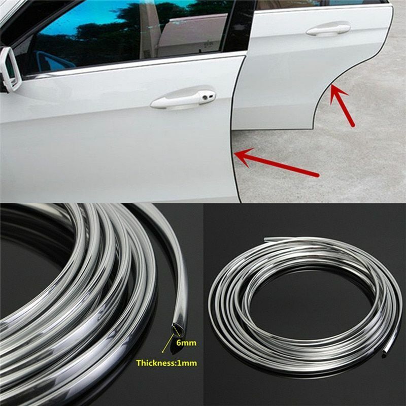 5m Car Door Protector Strip S1 Roll Styling Mouldings Moulding Chrome Body Edge