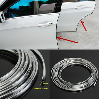 5m Car Door Protector Strip S1 Roll Styling Mouldings Moulding Chrome Body Edge