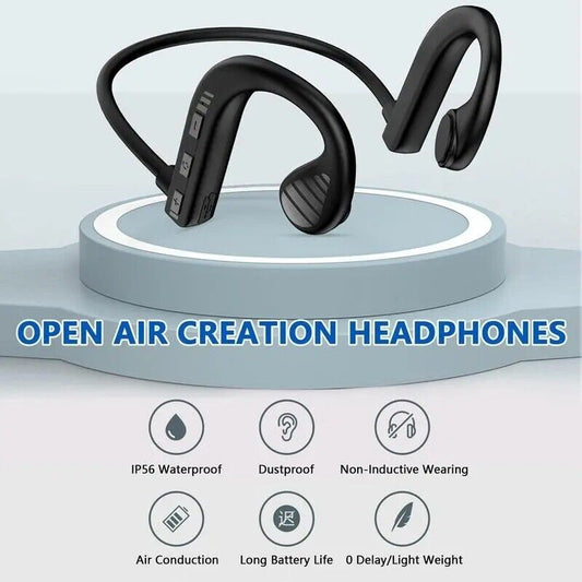 Bluetooth 5.2 Bone Conduction Headset Wireless Outdoor Sport Open Ear Headphones