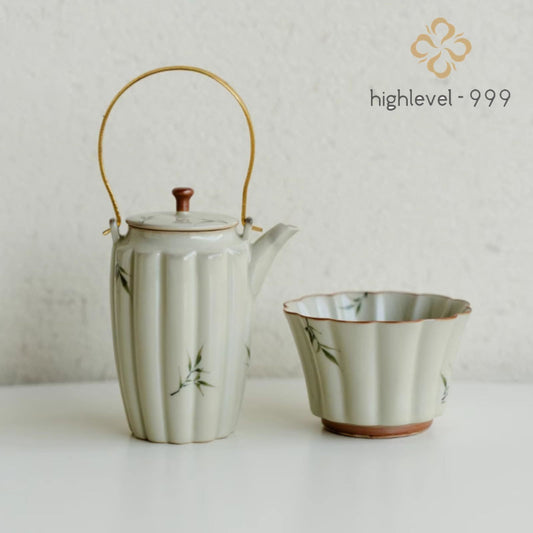 Ceramics Teapot with 1cup 2pc Set 120ml 4oz Receive Guests Kungfu Tea Set Suit