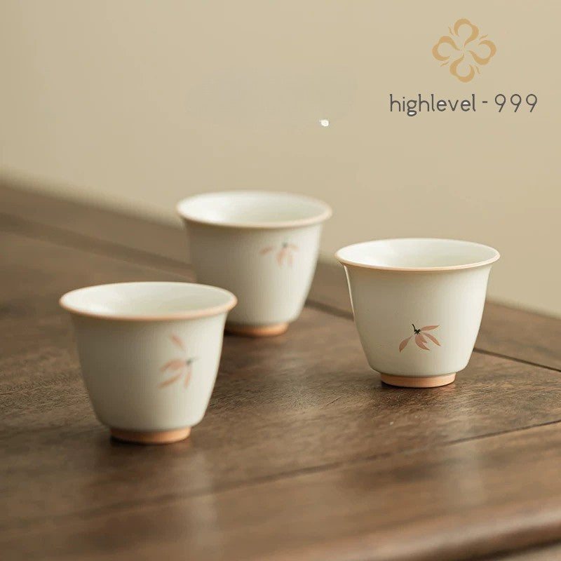 Orchid Ceramic Tea Cup Ding Kiln Chinese Kung Fu Tea Cup High Quality Single Cup