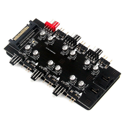 SATA 1 To 6 Way PWM /ARGB Device Expander 4-Pin Cooling Fans Hub Splitter Cable