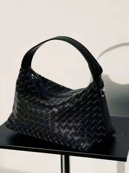 Tote Bag Zipper Handbag Soft Cow Leather Shoulder Bag Crossbody Purse 22*11*13CM