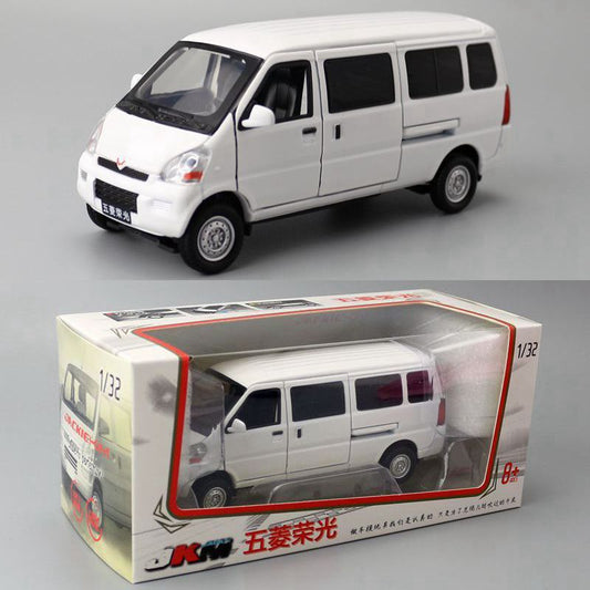 1:32 Diecast Wuling Glory Van Metal Car Model Toy Door Open Sound Light Gift