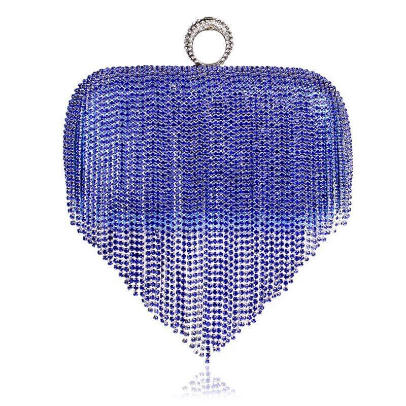 Shiny Diamonds Clutches Purse Evening Party Women Handbag Tassel Women Bag