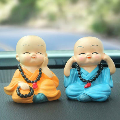 4*Car Feng Shui bless Safe Monk Ornament Auto Accessories Home Decoration