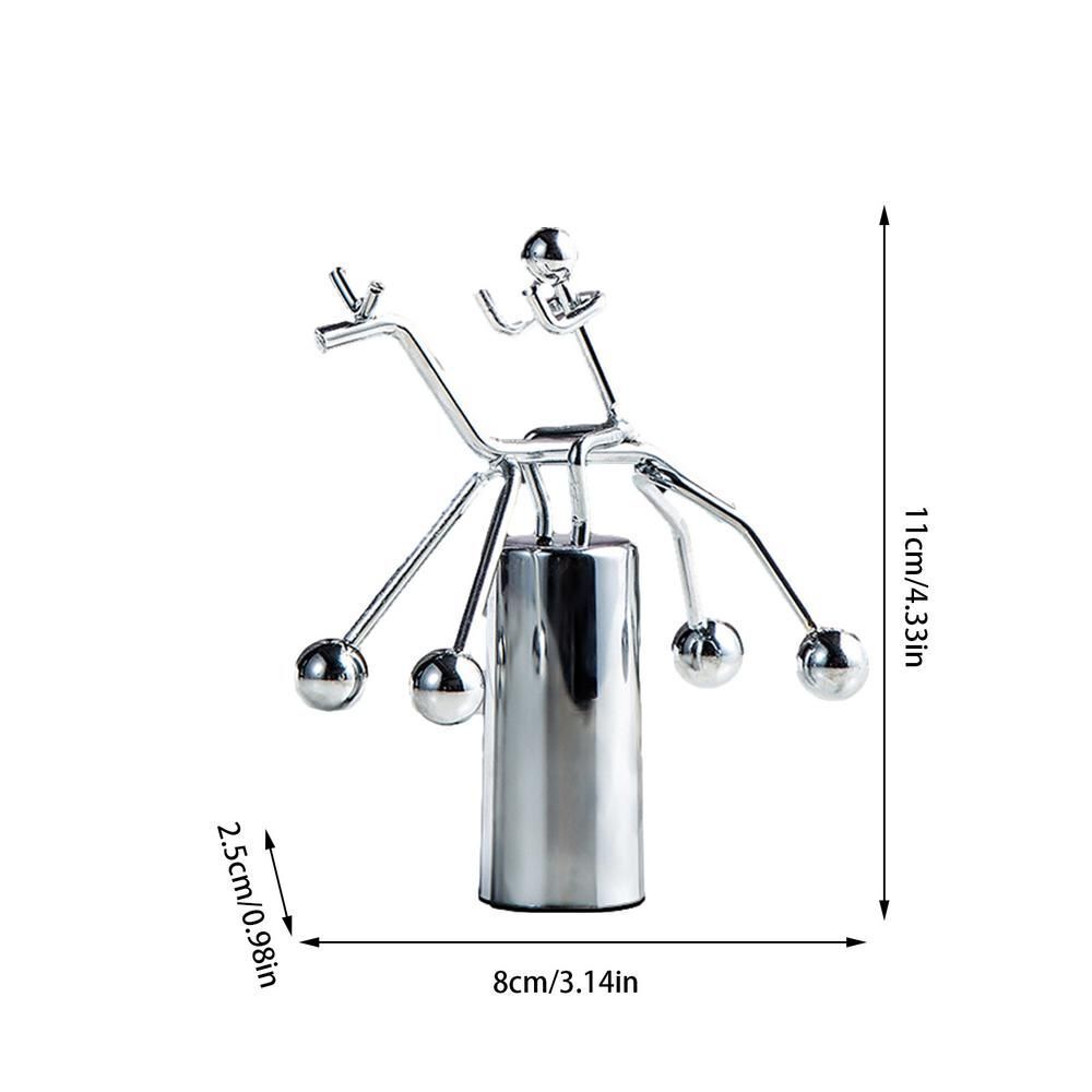 Physics Balance Toys Creative Manual Swing Ball Iron Couple Figurines Desk Decor
