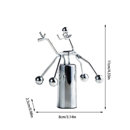 Physics Balance Toys Creative Manual Swing Ball Iron Couple Figurines Desk Decor