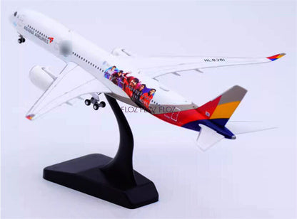 for JC Wings Asiana Airlines for Airbus A350-900XWB HL8381 Fly Korea 1:400 Model