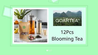 GOARTEA 96PC Blooming Flower Floral Tea Handmade Natural Artistic Green Tea Ball-