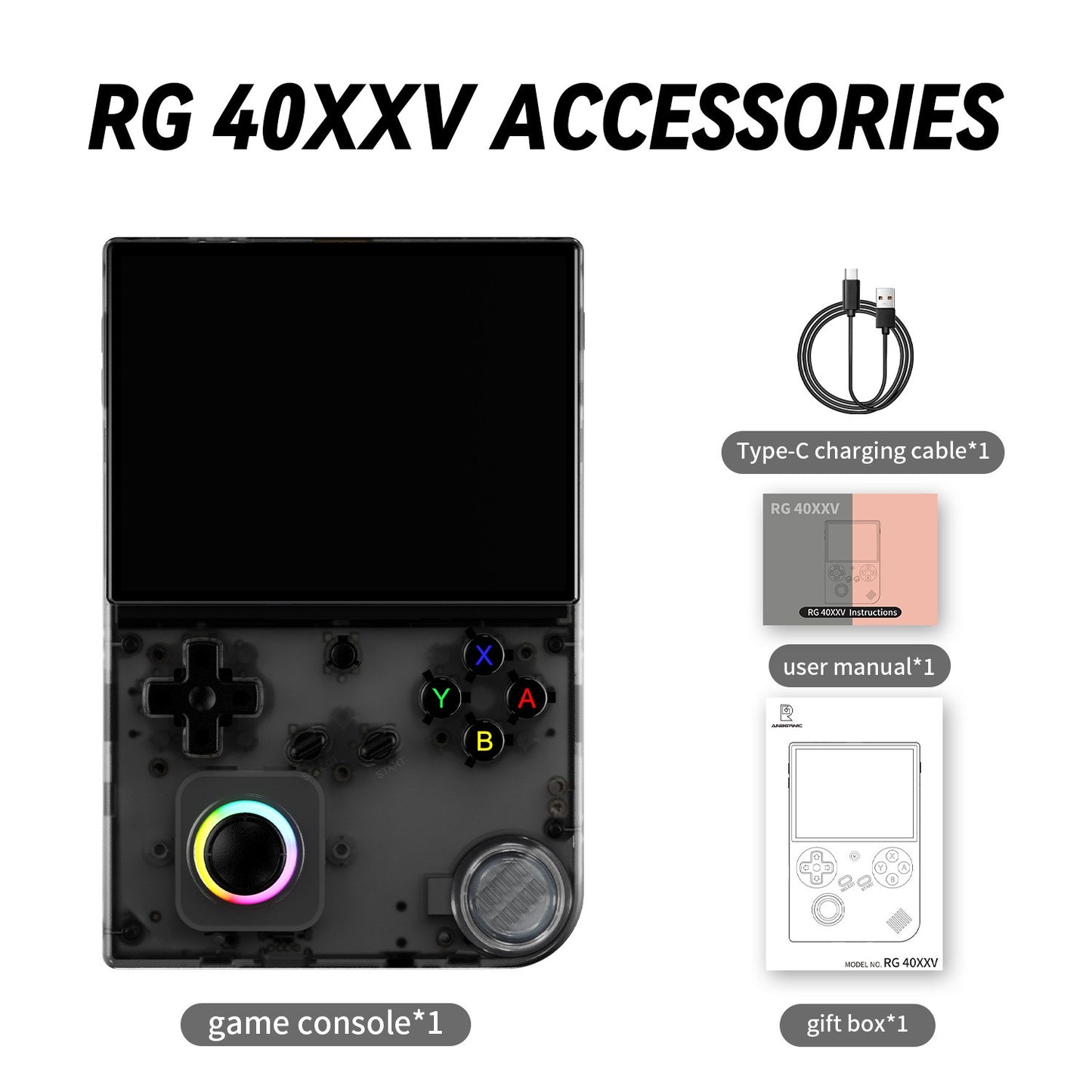 Anbernic RG40XXV Retro Handheld Game Console Indigo/Blue with 64GB-128GB SD card