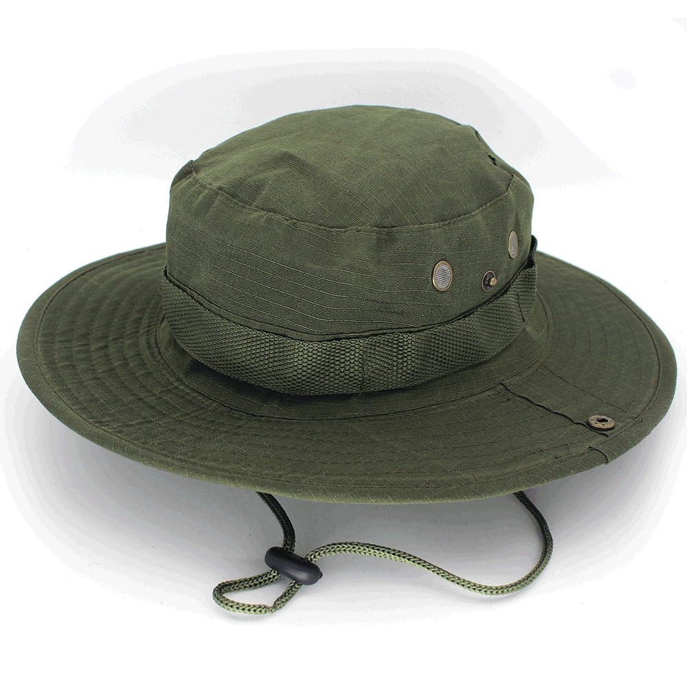 Summer Boonie Brim Bucket Hat Fishing Hiking Hunting Military Outdoor Safari Cap
