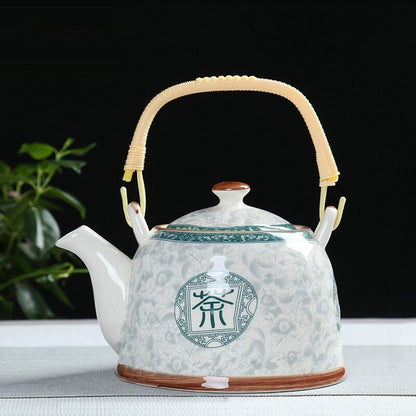 900ml China Porcelain Teapot With Strainer Net High Capacity Tea Pot For Hotel