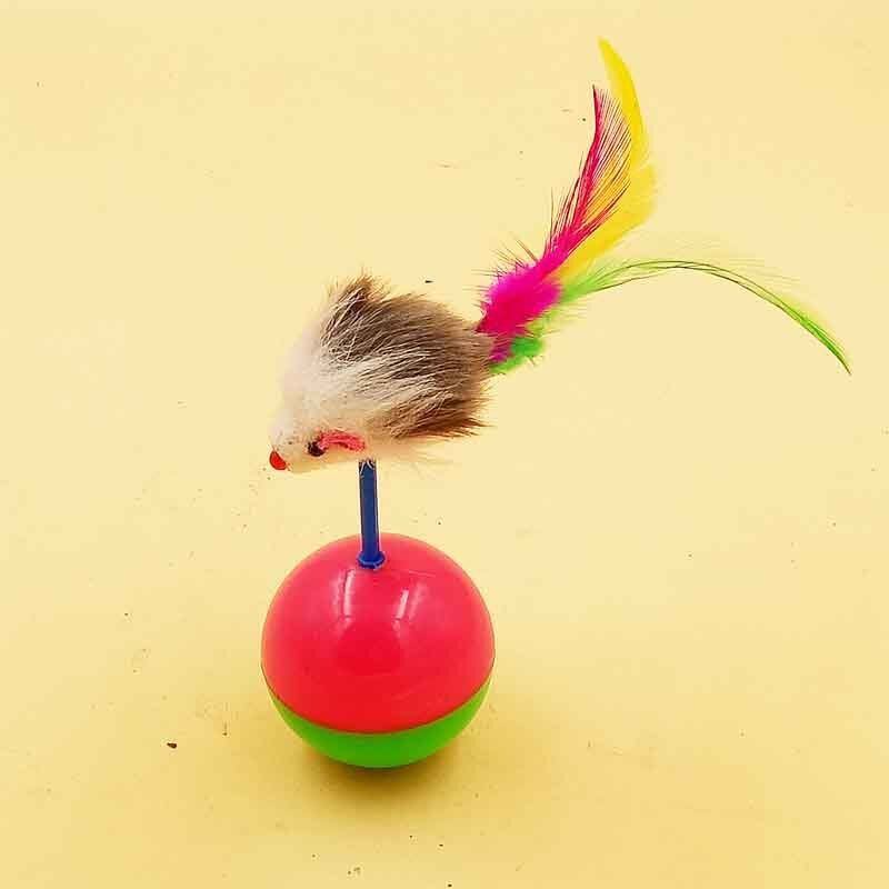 Cat Toy Teaser Ball Interactive Plastic Funny Mouse Tumbler Dog Training Kitten