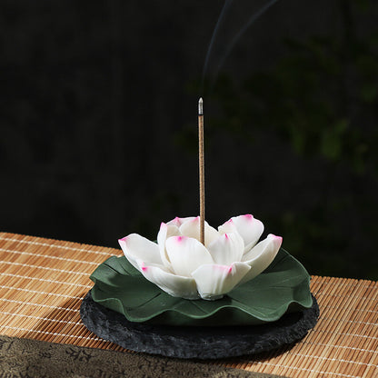 Creative Tea Pet Lotus Flower Design Carved Incense Burner House Decoration New