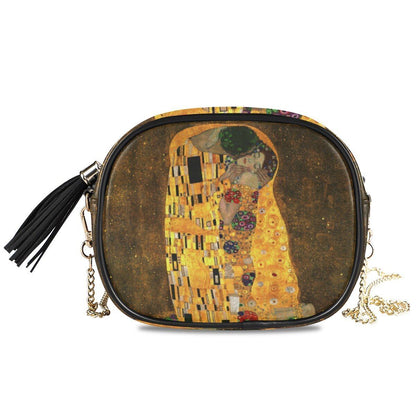 Small Shoulder Bag Retro Synthetic Leather Oil Painting Handbag Purse Crossbody