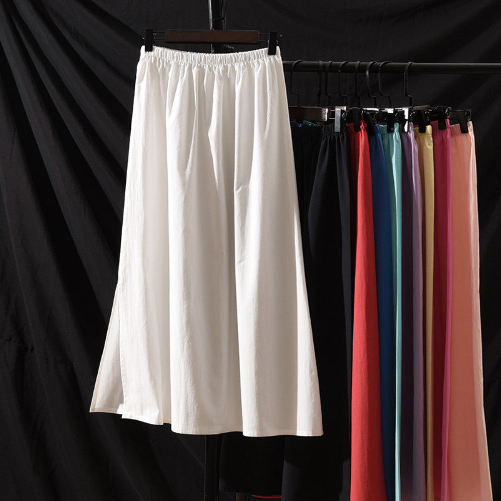 Women Slips Cotton Skirt Midi Petticoat Slips Underskirt Short Casual Retro