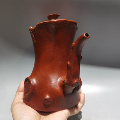 Chinese Yixing Zisha Clay Handmade Exquisite Teapot（树桩壶 低款：陈鸣远）