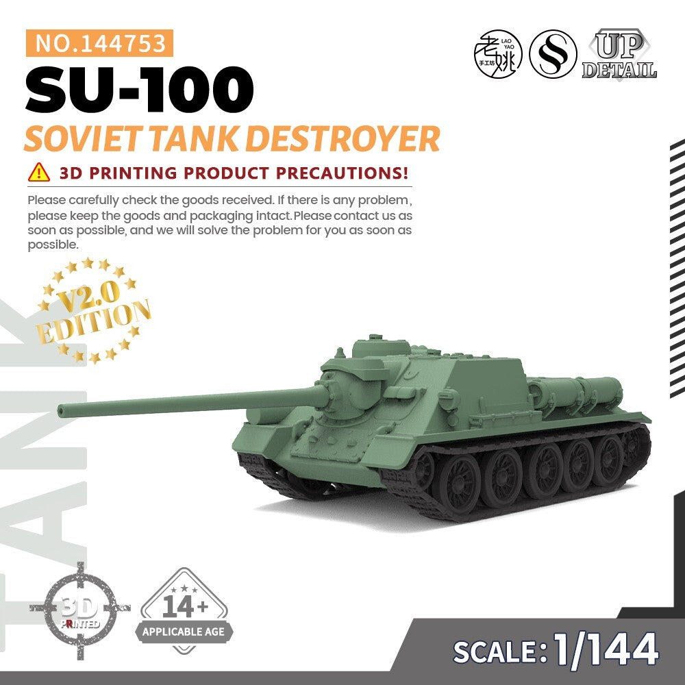 SSMODEL SS144753 1/144 Military Model Kit Soviet SU-100 Tank Destroyer